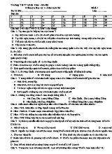 Đề kiểm tra học kì I Lịch sử lớp 12 - Trường THPT Minh Khai
